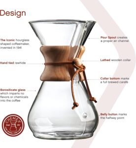 Chemex Classic Series 8 Cup Coffeemaker | Glass | Pour-Over |